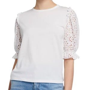 Veronica Beard Puff Sleeve Bina Combo Tee